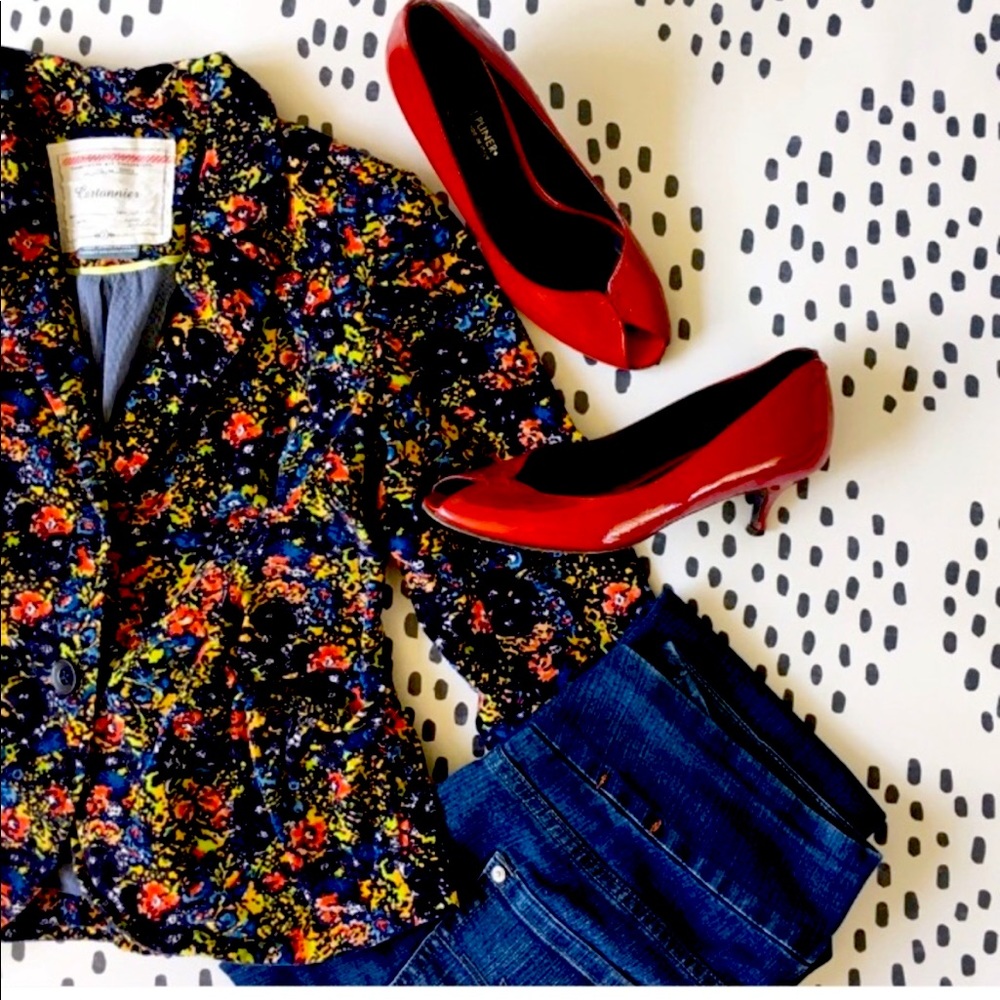 COPY - {Anthro} Cartonnier Floral Corduroy Blazer Jacket